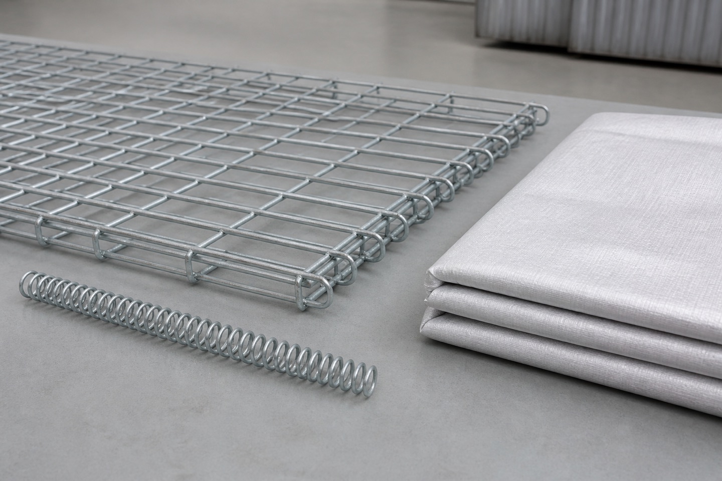 Illustration of welded mesh panels and connection components